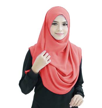 Justkartit Peach Color Fully Stitched Ready To Wear Instant Scarf Hijab For Women 4