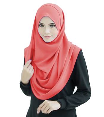 Justkartit Peach Color Fully Stitched Ready To Wear Instant Scarf Hijab For Women 5