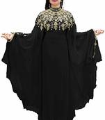 Black Embroidered Georgette Islamic Kaftans