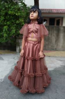 Brown Pannle Work Lahenga Choli