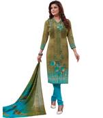 Multicolor floral print synthetic salwar