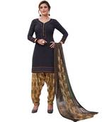Blue floral print synthetic salwar
