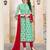 Sea-green resham embroidery cotton salwar