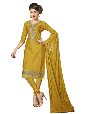 Mustard resham embroidery cotton salwar 1