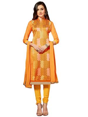 Orange resham embroidery cotton salwar 1