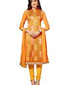 Orange resham embroidery cotton salwar