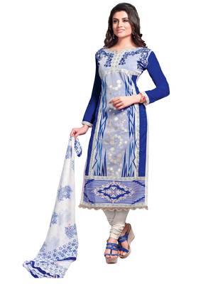 Blue resham embroidery cotton salwar 1