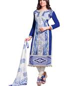 Blue resham embroidery cotton salwar