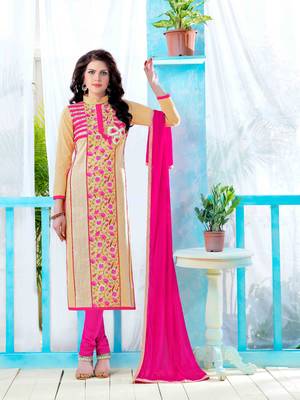 Beige Resham Embroidery Cotton Salwar 1