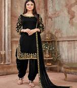 Black embroidered art silk salwar