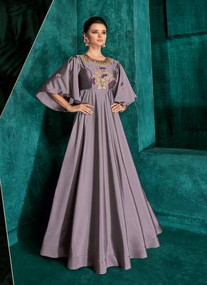 Lavender Embroidered Silk Salwar 1