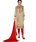 Beigeresham embroidery cotton salwar