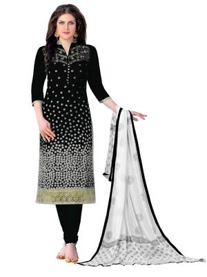Black Resham Embroidery Cotton Salwar 1