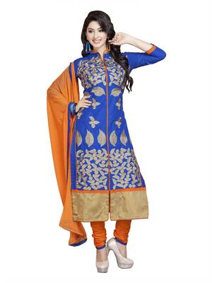 Blue resham embroidery cotton salwar 1