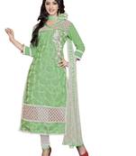 Green Resham Embroidery Cotton Salwar