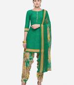 Green printed crepe salwar
