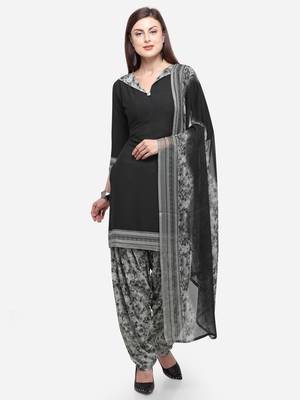 Black Printed Crepe Salwar 1