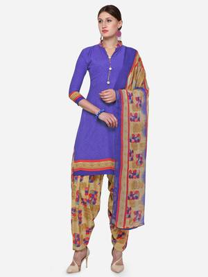 Purple Printed Crepe Salwar 1