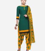 Green Printed Crepe Salwar