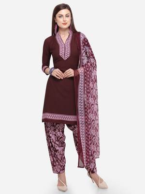 Maroon Printed Crepe Salwar 1