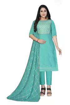 Sky-blue gotta patti chanderi salwar