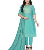 Sky-blue gotta patti chanderi salwar