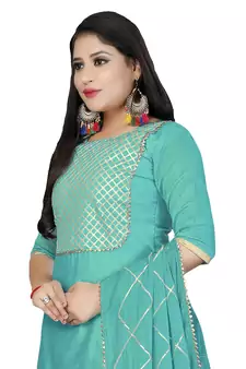 Sky-blue gotta patti chanderi salwar