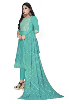 Sky-blue gotta patti chanderi salwar