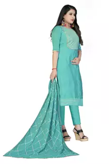 Sky-blue gotta patti chanderi salwar