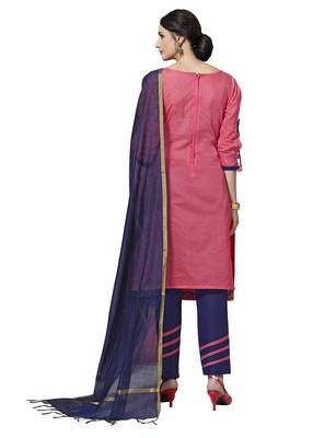 Baby-pink floral print pure jacquard salwar 3