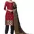 Red Black Floral Print Pure Jacquard Salwar Suit Unstitched Dress Material With Chanderi Cotton Dupatta