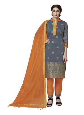 Grey Zari Woven Pure Jacquard Salwar 1