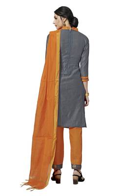 Grey Zari Woven Pure Jacquard Salwar 3