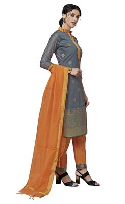 Grey Zari Woven Pure Jacquard Salwar 5