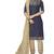 Navy-blue jacquard pure jacquard Salwar suit material with dupatta