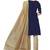 Navy-blue jacquard pure jacquard Salwar suit material with dupatta