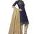 Navy-blue jacquard pure jacquard Salwar suit material with dupatta