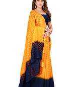 Yellow woven jacquard saree with blouse