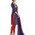 Navy-blue woven banarasi unstitched salwar with dupatta