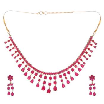 Penny Jewels Party Wear Cubic Zirconia Traditional Necklace Set For Women & Girls 2