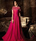 Magenta Embroidered Banarasi Silk Salwar