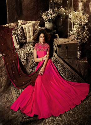 Magenta Embroidered Banarasi Silk Salwar 2