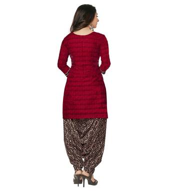 Maroon printed crepe salwar 2