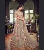 Grey embroidered santoon salwar