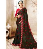 Black Printed Georgette Saree With Blouse