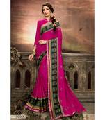Pink Printed Georgette Saree With Blouse
