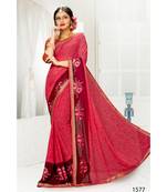 Pink Printed Georgette Saree With Blouse