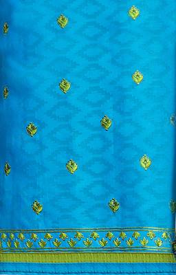 Sky-blue embroidered blended cotton salwar 2