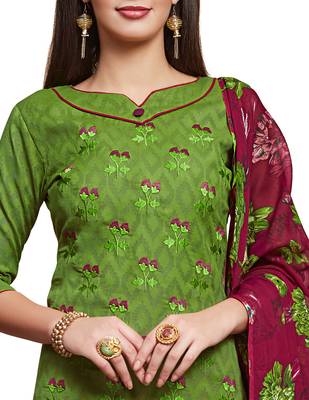 Mehendi embroidered blended cotton salwar 2