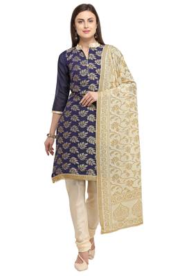 Navy-blue jacquard chanderi salwar 1